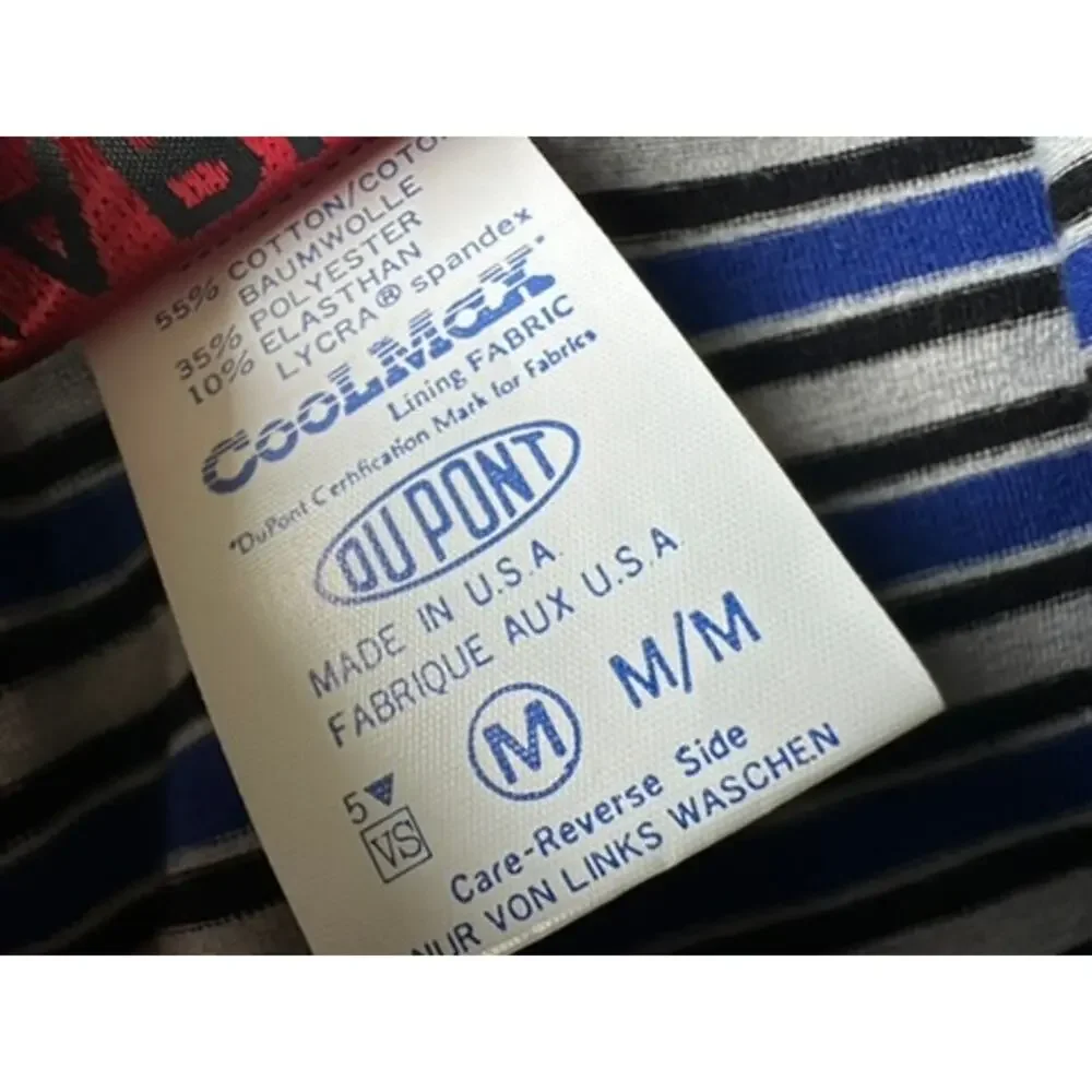 Vintage 80s 90s Marika Blue Striped Coolmax Bike Shorts High Waist M